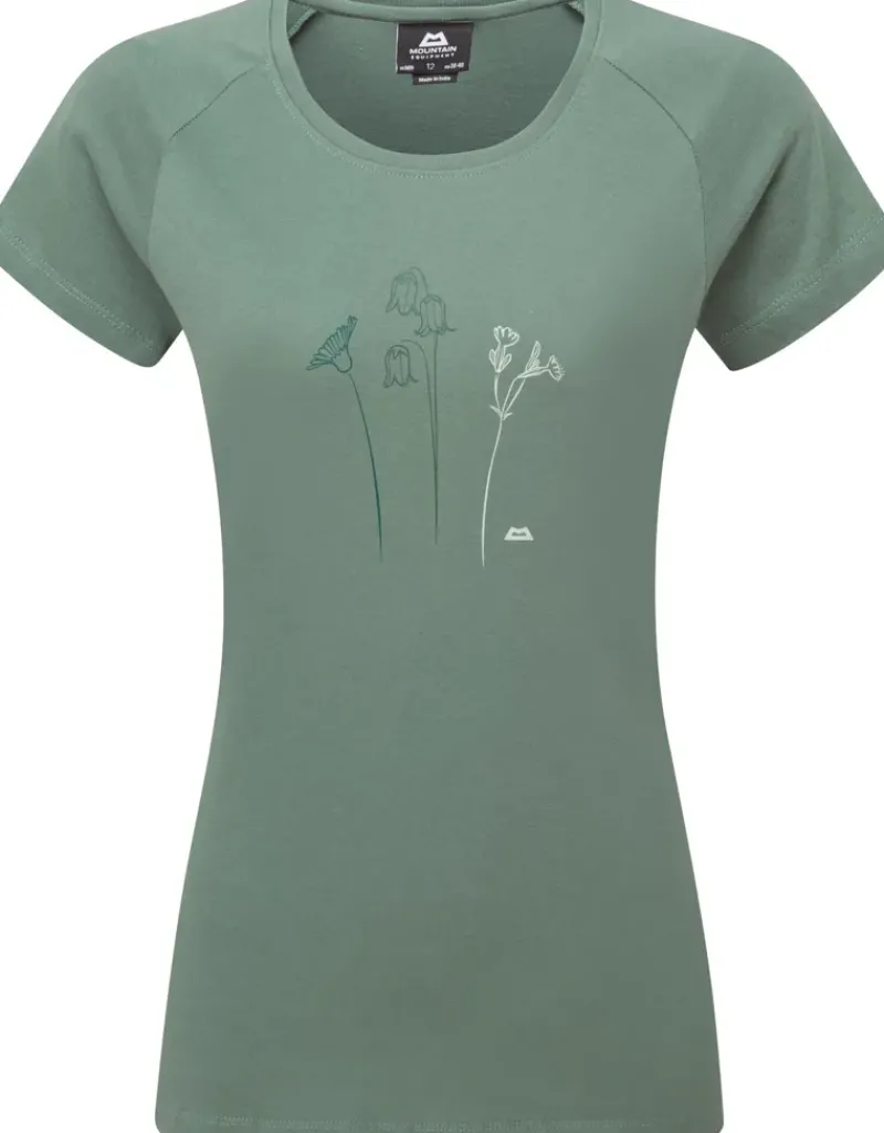 Mountain Equipment T-Shirts & Baselayers-Womens Mountain Flower Tee - Sage