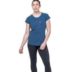Mountain Equipment T-Shirts & Baselayers-Womens Mountain Flower Tee - Aqua