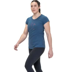 Mountain Equipment T-Shirts & Baselayers-Womens Mountain Flower Tee - Aqua