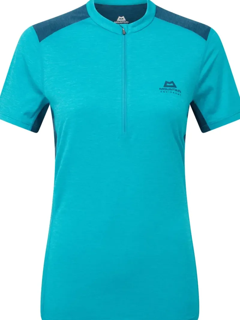Mountain Equipment T-Shirts & Baselayers-Womens Nava SS Zip T - Topaz-Majolica