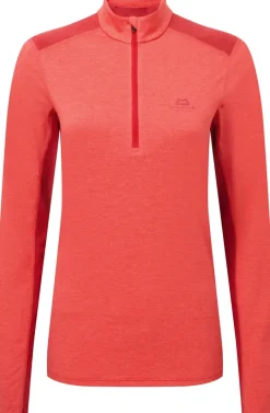 Mountain Equipment T-Shirts & Baselayers-Womens Nava LS Zip T - Hibiscus-Capsicum