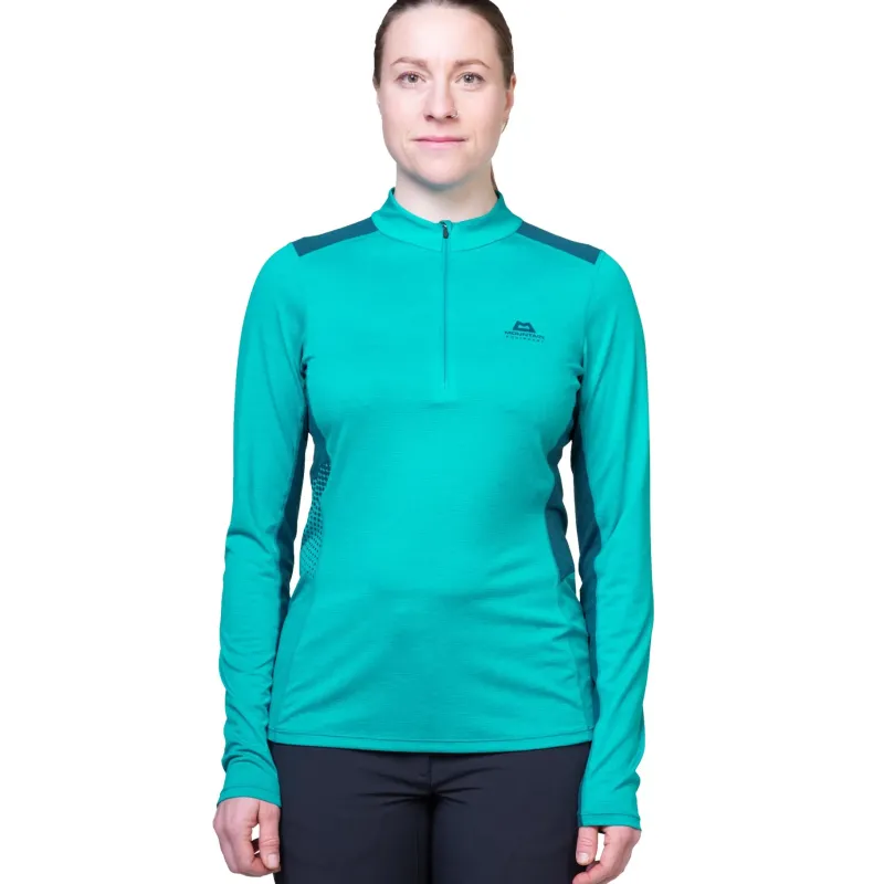 Mountain Equipment T-Shirts & Baselayers-Womens Nava LS Zip T - Hibiscus-Capsicum