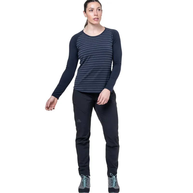 Mountain Equipment T-Shirts & Baselayers-Womens Redline LS Tee - Cosmos Stripe-Cosmos