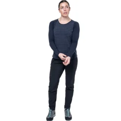 Mountain Equipment T-Shirts & Baselayers-Womens Redline LS Tee - Cosmos Stripe-Cosmos