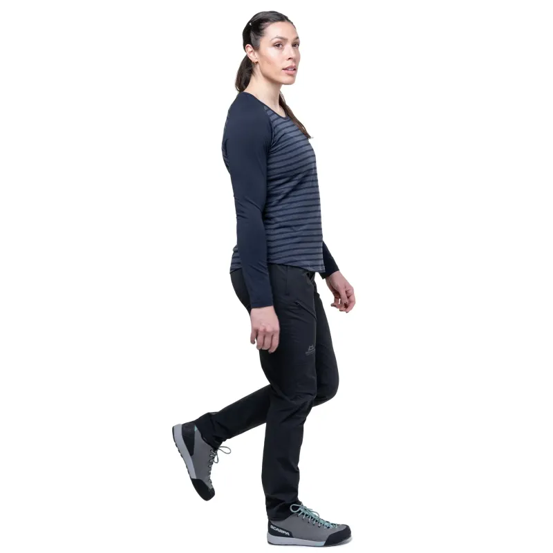 Mountain Equipment T-Shirts & Baselayers-Womens Redline LS Tee - Cosmos Stripe-Cosmos