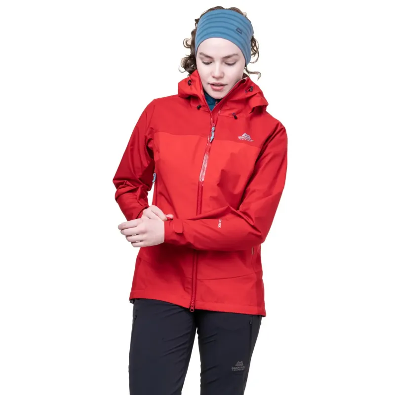 Mountain Equipment Waterproof Jackets-Womens Saltoro Jacket - Imperial Red-Crimson