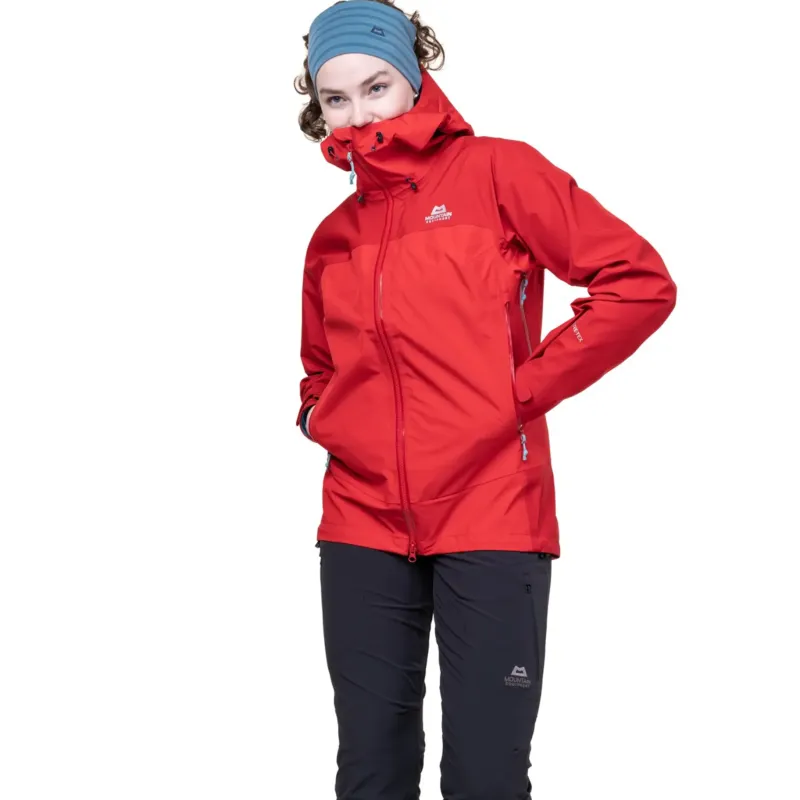 Mountain Equipment Waterproof Jackets-Womens Saltoro Jacket - Imperial Red-Crimson