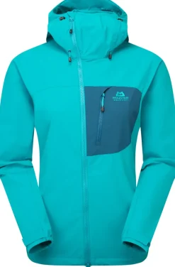 Mountain Equipment Softshell Jackets-Womens Squall Hooded Jacket - Topaz-Majolica