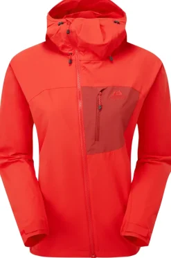 Mountain Equipment Softshell Jackets-Womens Squall Hooded Jacket - Chili Red-Merlot
