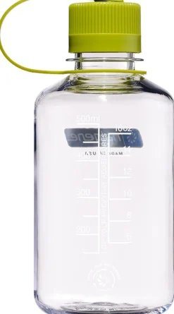 Nalgene Water Bottles-Tritan Sustain Narrow Mouth Bottle - 0.5L - Clear-Green Cap