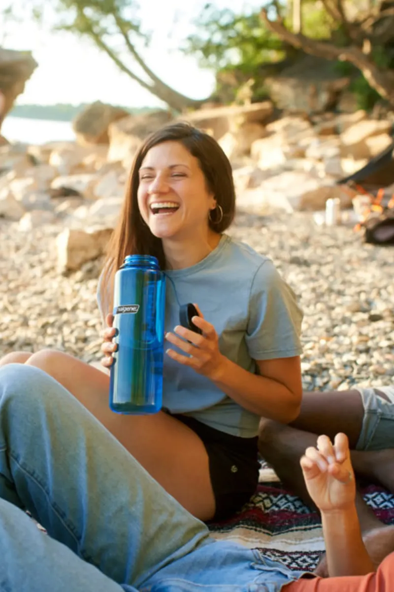Nalgene Water Bottles-Tritan Sustain Wide Mouth Silo Bottle - 1.5L - Seafoam