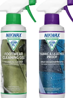Nikwax Footwear Cleaning & Proofing-Fabric and Leather and Footwear Cleaning Gel Twin Pack - 300ml
