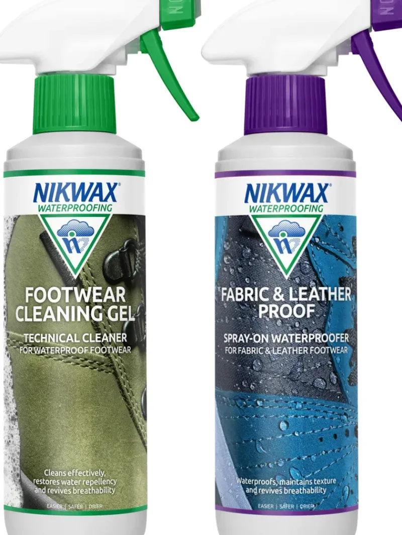 Nikwax Footwear Cleaning & Proofing-Fabric and Leather and Footwear Cleaning Gel Twin Pack - 300ml