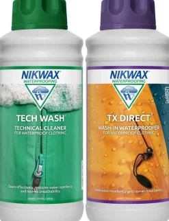 Nikwax Clothing Cleaning & Proofing-Tech Wash and TX.Direct Wash-In Twin Pack - 1L
