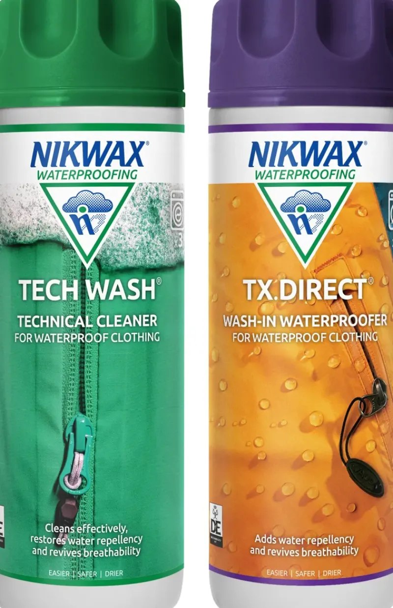 Nikwax Clothing Cleaning & Proofing-Tech Wash and TX.Direct Wash-In Twin Pack - 300ml