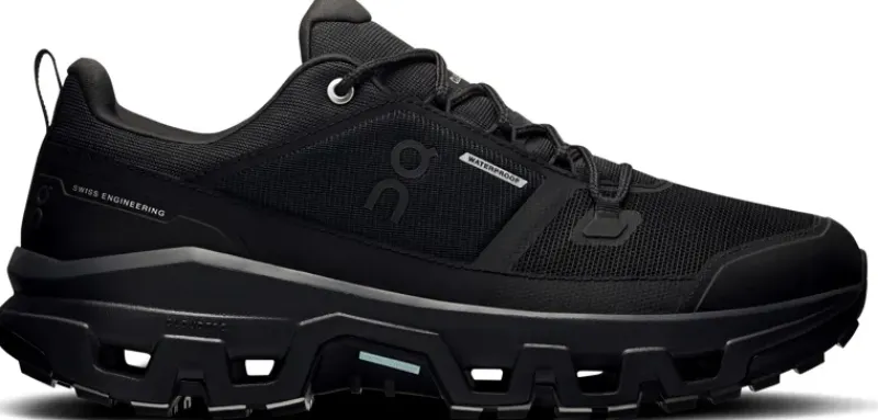 On Hiking Shoes & Boots|Walking Shoes-Mens Cloudrock Low Waterproof Shoes - Black-Black