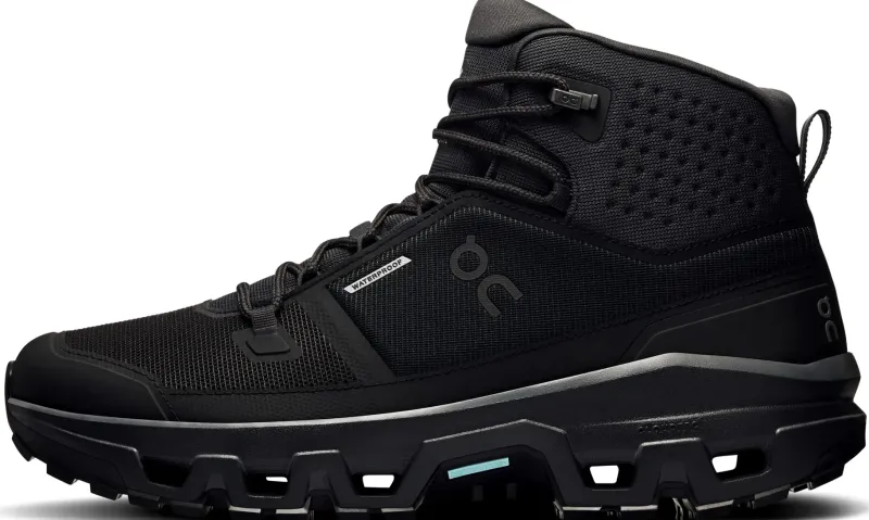 On Hiking Shoes & Boots|Walking Shoes-Mens Cloudrock Mid Waterproof Shoes - Black-Black