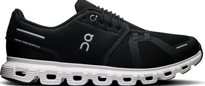 On Hiking Shoes & Boots|Walking Shoes-Mens Cloud 6 Shoes - Black-White