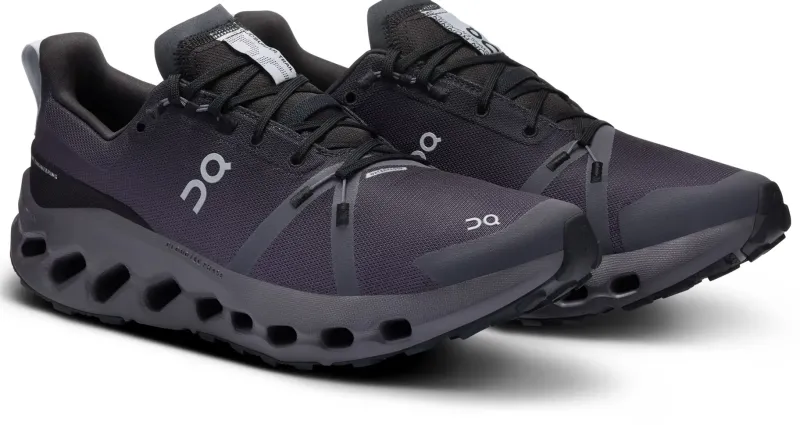 On Hiking Shoes & Boots|Running Shoes-Mens Cloudsurfer Trail Waterproof Shoes - Black-Eclipse