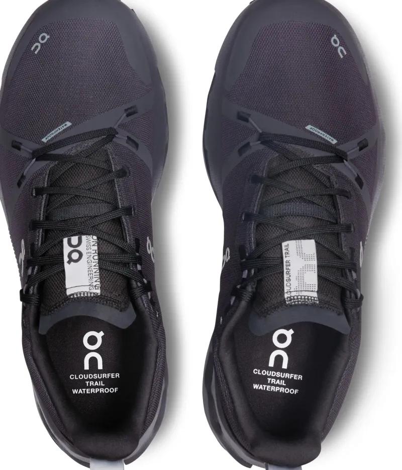 On Hiking Shoes & Boots|Running Shoes-Mens Cloudsurfer Trail Waterproof Shoes - Black-Eclipse