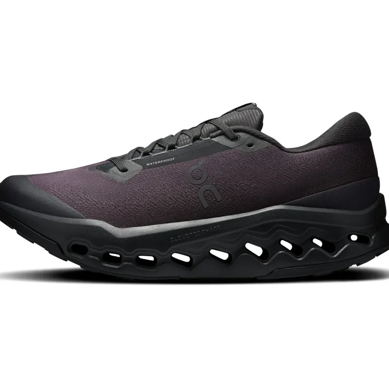 On Running Shoes-Mens Cloudsurfer Trail 2 WP Running Shoes - Black-Black