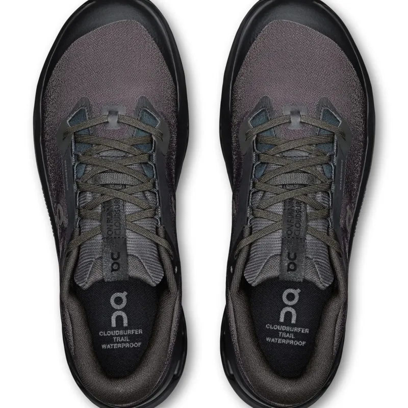 On Running Shoes-Mens Cloudsurfer Trail 2 WP Running Shoes - Black-Black