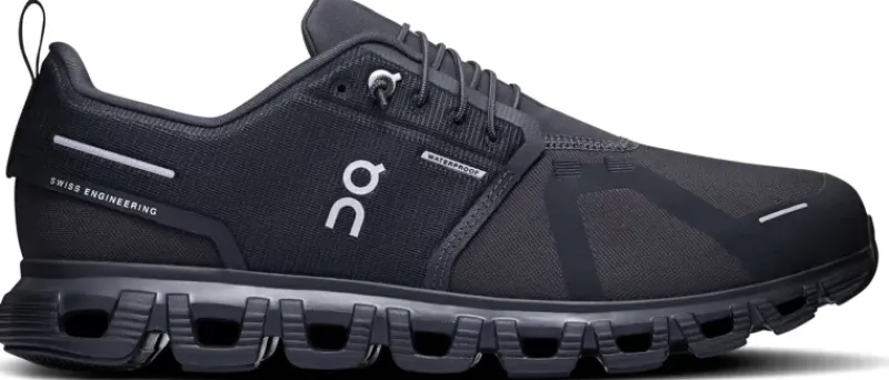 On Walking Shoes-Mens Cloud 6 Waterproof Shoes - Black-Black