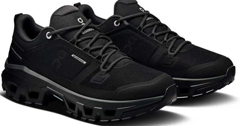 On Hiking Shoes & Boots|Walking Shoes-Womens Cloudrock Low Waterproof Shoes - Black-Black