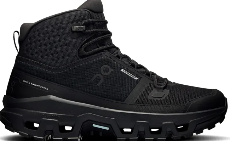 On Hiking Shoes & Boots|Walking Shoes-Womens Cloudrock Mid Waterproof Shoes - Black-Black