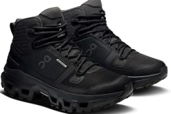 On Hiking Shoes & Boots|Walking Shoes-Womens Cloudrock Mid Waterproof Shoes - Black-Black