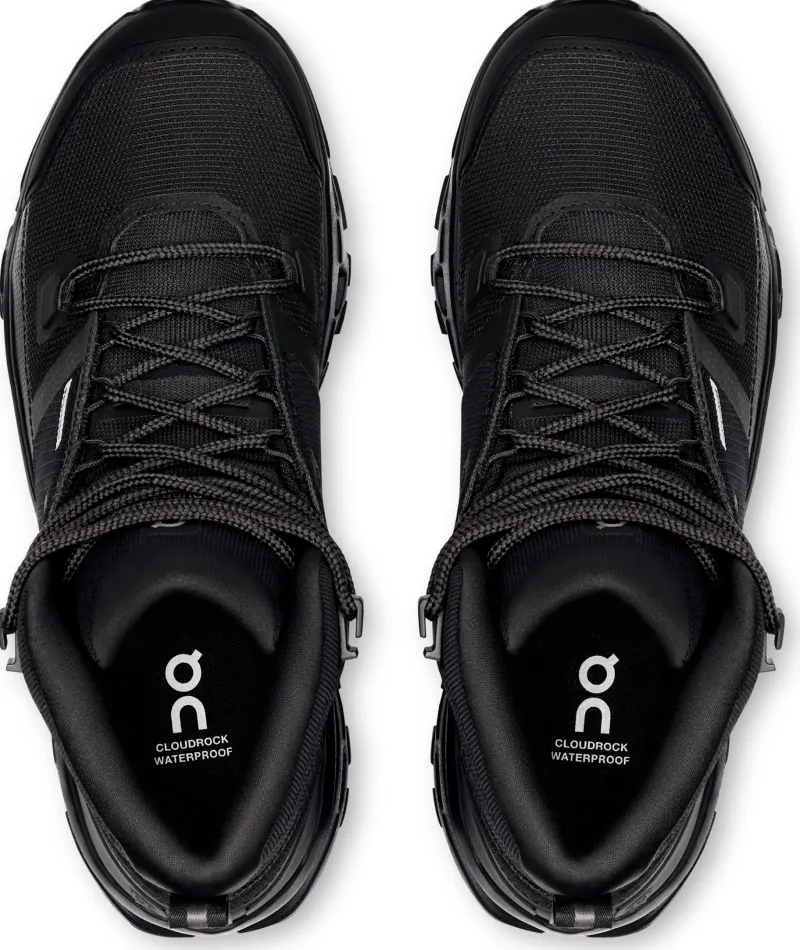 On Hiking Shoes & Boots|Walking Shoes-Womens Cloudrock Mid Waterproof Shoes - Black-Black