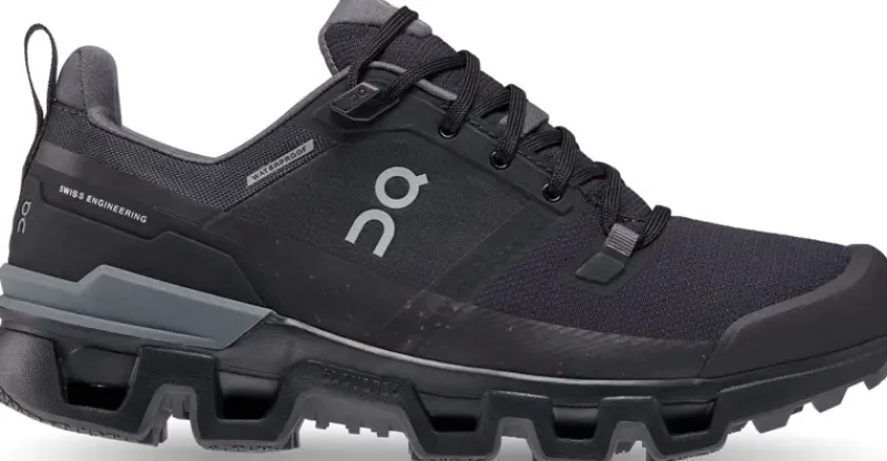On Walking Shoes-Womens Cloudwander Waterproof Hiking Shoes - Black-Eclipse