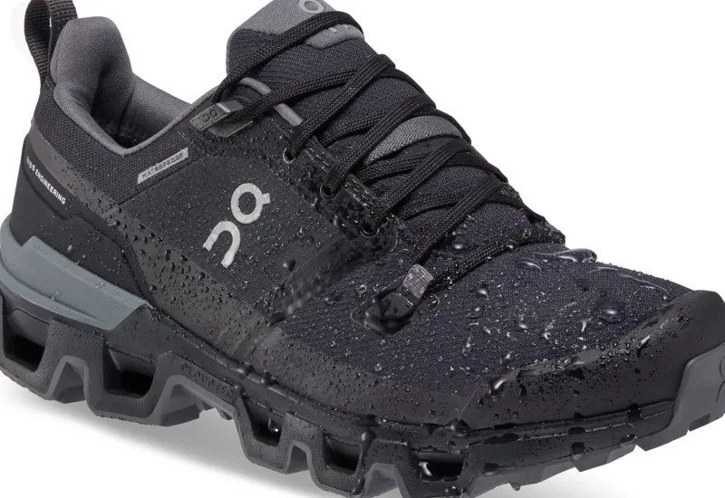 On Walking Shoes-Womens Cloudwander Waterproof Hiking Shoes - Black-Eclipse