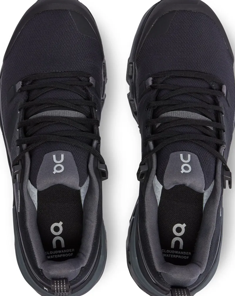 On Walking Shoes-Womens Cloudwander Waterproof Hiking Shoes - Black-Eclipse