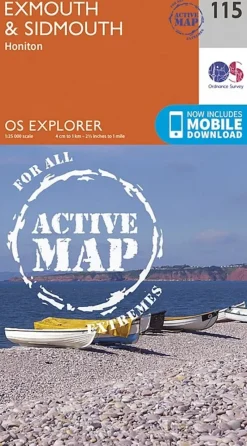 Ordnance Survey Maps And Books-OS Explorer - Active Map 115 - Exmouth and Sidmouth