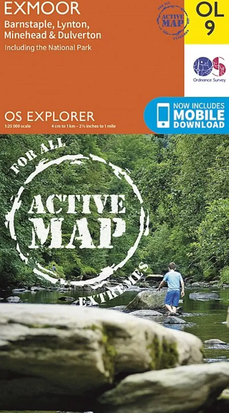 Ordnance Survey Maps And Books-OS Explorer - Active Map OL9 - Exmoor