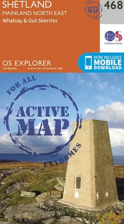 Ordnance Survey Maps And Books-OS Explorer - Active Map 468 - Shetland - Mainland North East