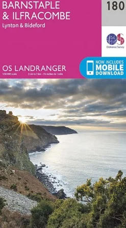 Ordnance Survey Maps And Books-OS Landranger Map 180 - Barnstaple and Ilfracombe Lynton and Bideford