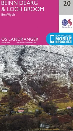 Ordnance Survey Maps And Books-OS Landranger Map 20 - Beinn Dearg and Loch Broom Ben Wyvis