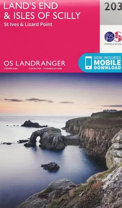 Ordnance Survey Maps And Books-OS Landranger Map 203 - Lands End and Isles of Scilly - St Ives and Lizard Point
