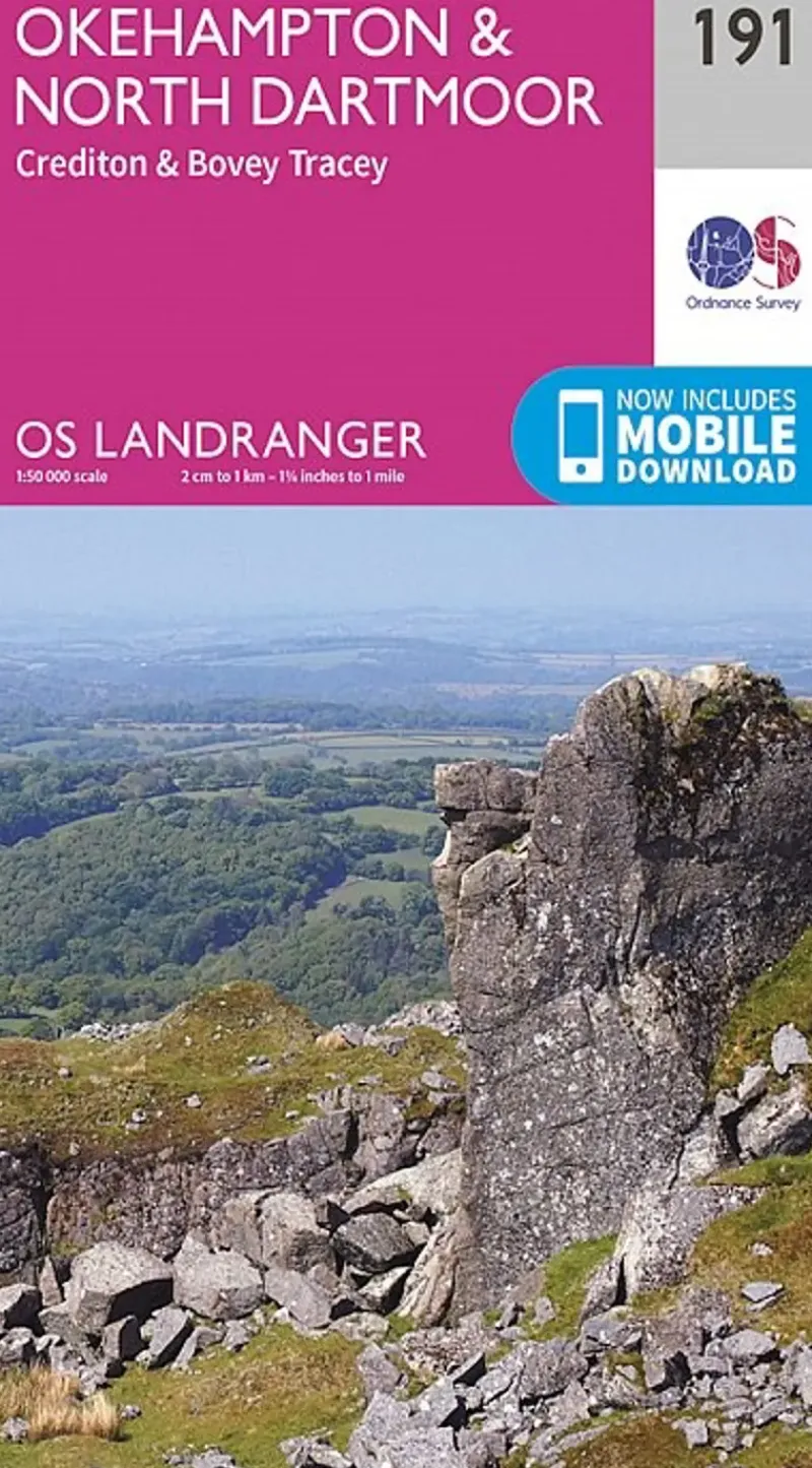 Ordnance Survey Maps And Books-OS Landranger Map 191 - Okehampton and North Dartmoor