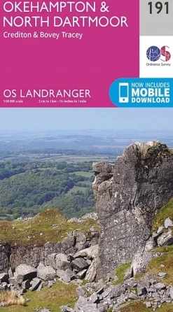 Ordnance Survey Maps And Books-OS Landranger Map 191 - Okehampton and North Dartmoor
