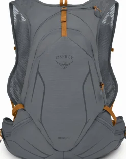 Osprey Fast & Light Rucksacks And Vests-Duro 15 with Flasks - Phantom Grey-Toffee Orange