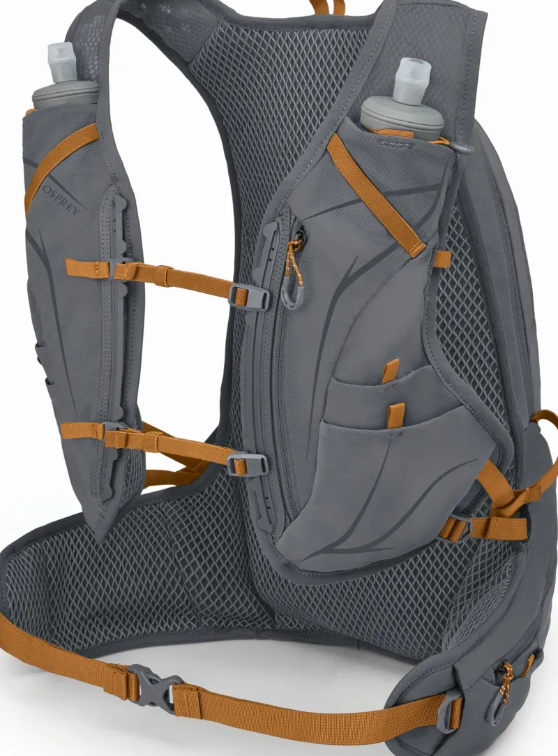 Osprey Fast & Light Rucksacks And Vests-Duro 15 with Flasks - Phantom Grey-Toffee Orange