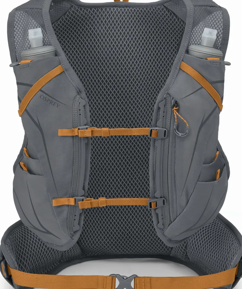 Osprey Fast & Light Rucksacks And Vests-Duro 15 with Flasks - Phantom Grey-Toffee Orange