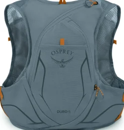 Osprey Fast & Light Rucksacks And Vests-Duro 6 with Flasks - Phantom Grey-Toffee Orange