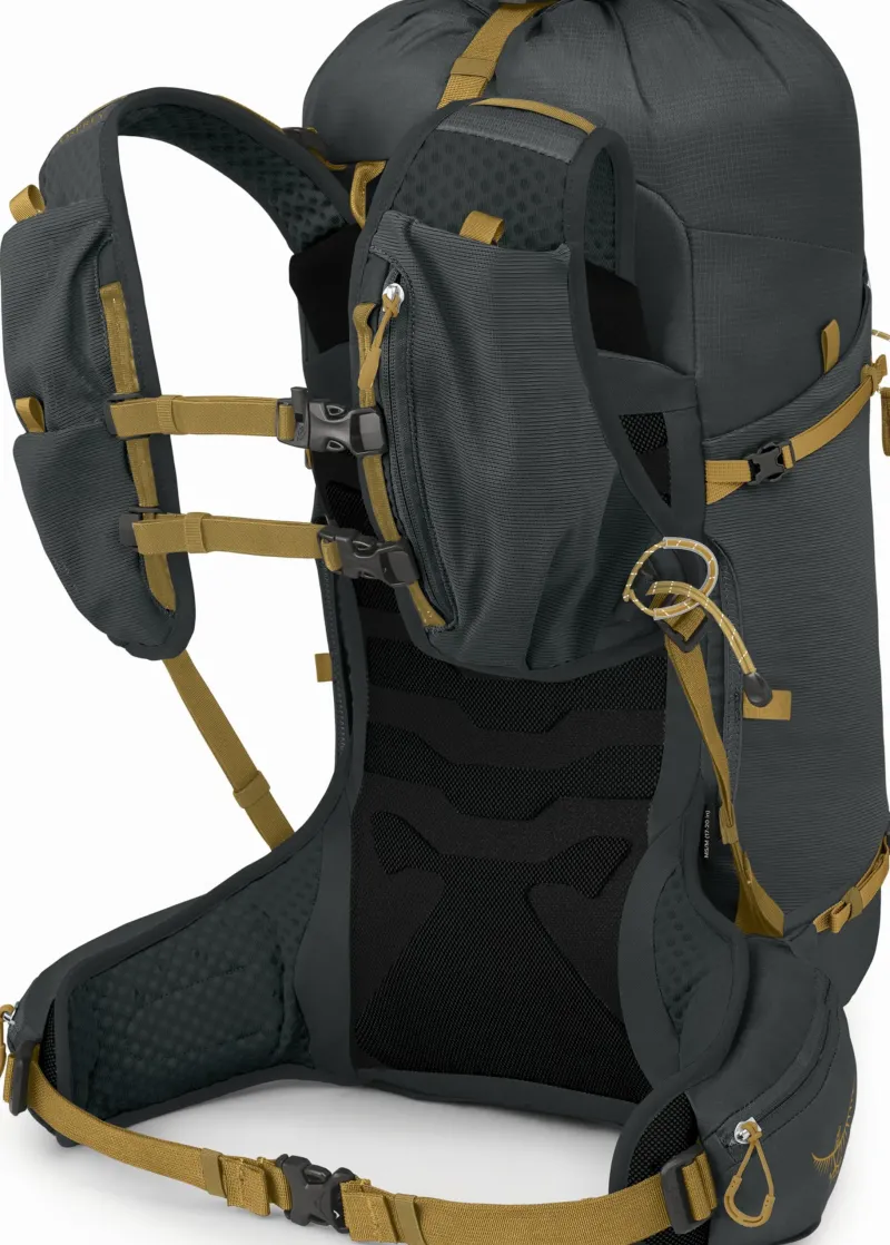 Osprey Fast & Light Rucksacks And Vests-Talon Velocity 30 Rucksack - Dark Charcoal-Tumbleweed Yellow