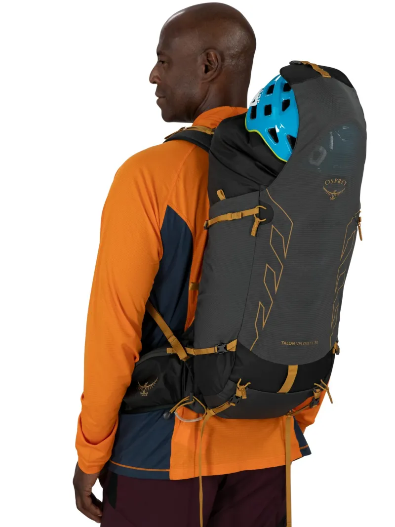 Osprey Fast & Light Rucksacks And Vests-Talon Velocity 30 Rucksack - Dark Charcoal-Tumbleweed Yellow