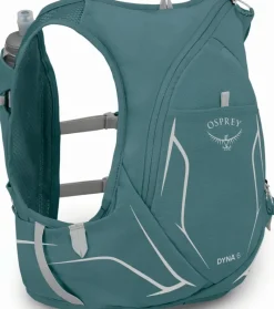 Osprey Fast & Light Rucksacks And Vests-Womens Dyna 6 with Flasks - Cascade Blue-Silver Lining