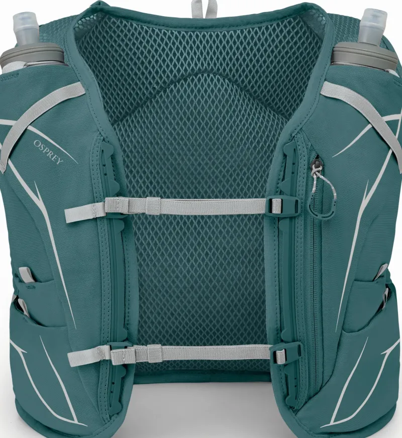 Osprey Fast & Light Rucksacks And Vests-Womens Dyna 6 with Flasks - Cascade Blue-Silver Lining